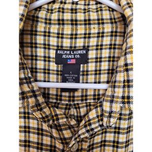Ralph Lauren Black Label Flannel Mens Large Plaid Flannel Polo Button-down Shirt